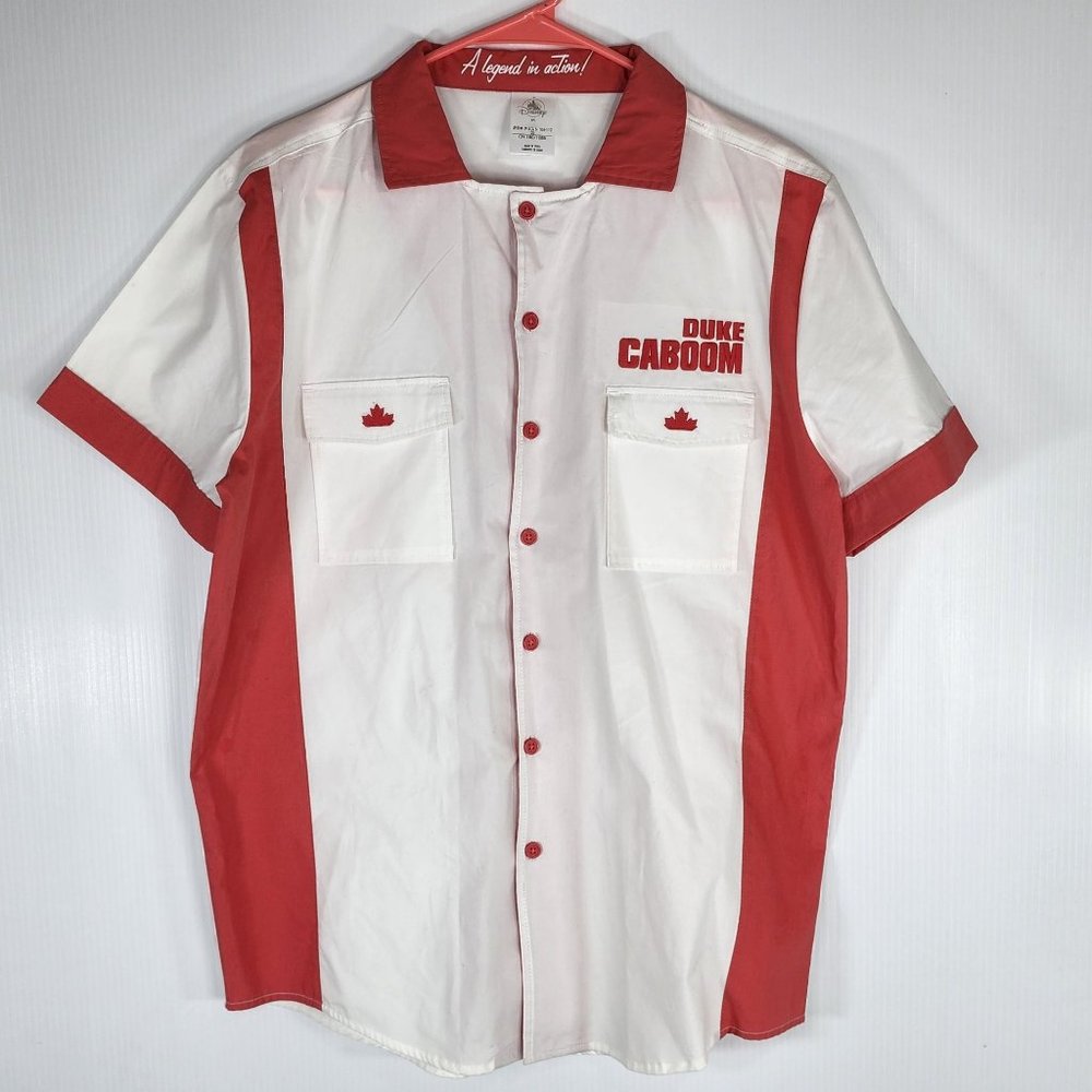 Disney Duke Caboom Button Shirt Men's Costume Bowling Shirt Toy Story  Size Med